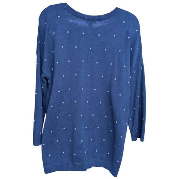J. Jill Women's Navy Blue Sweater with White Polka Dots Size M - Picture 4 of 10